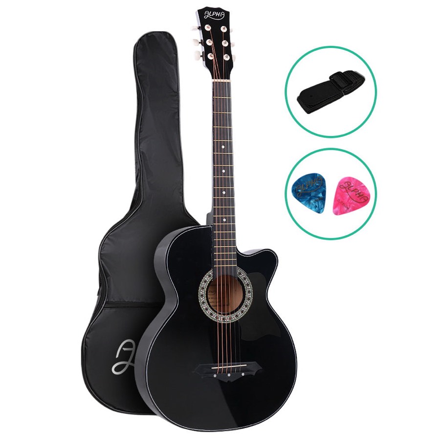 Alpha 38 Acoustic Guitar Wooden Body Steel String Full Size
