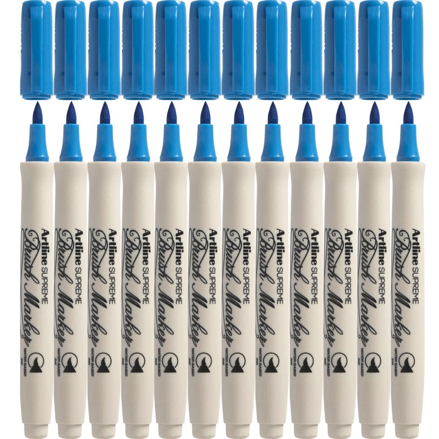 Artline Supreme Brush Marker Sky Blue Box 12