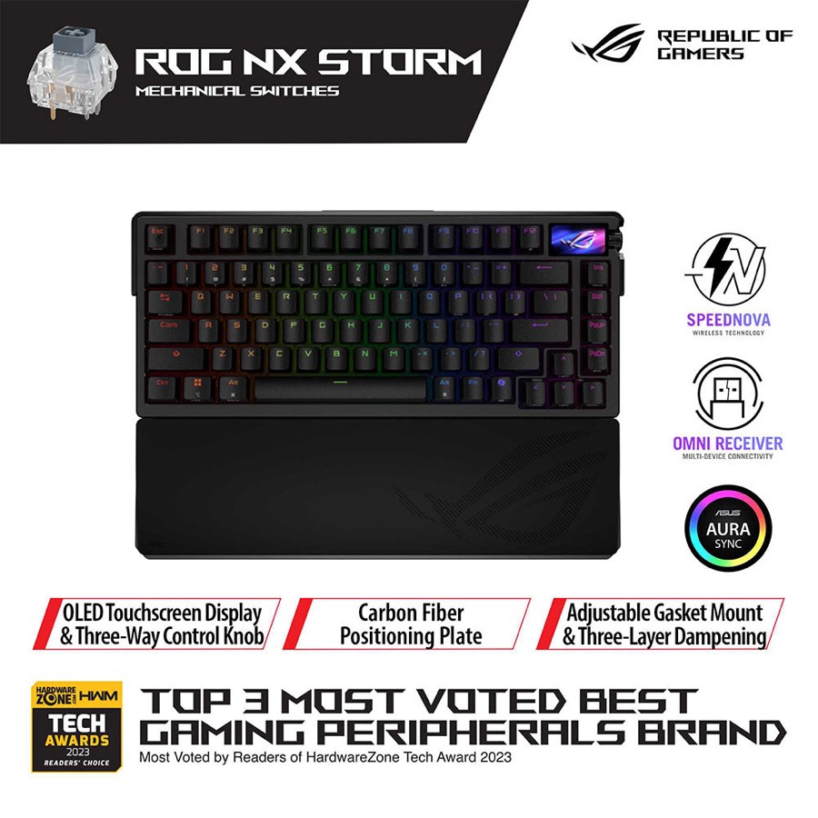 Asus Rog Azoth Extreme Wireless Gaming Keyboard Nx Storm