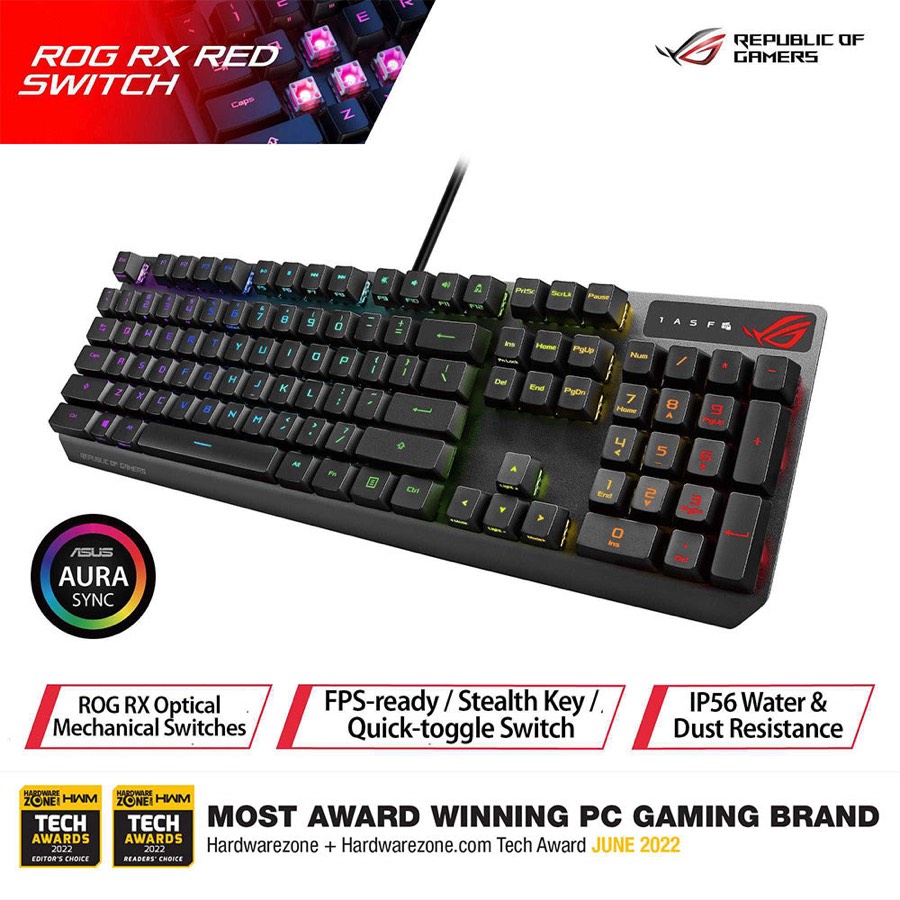 Asus Rog Strix Scope Wired Gaming Keyboard Rx Red