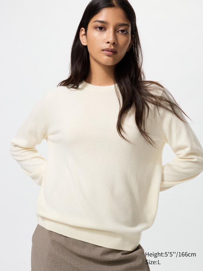 Cashmere Long Sleeve Crew Neck Sweater