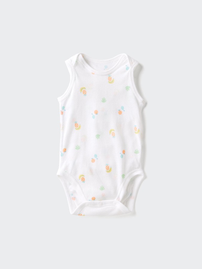 Cotton Mesh Bodysuit Sleeveless