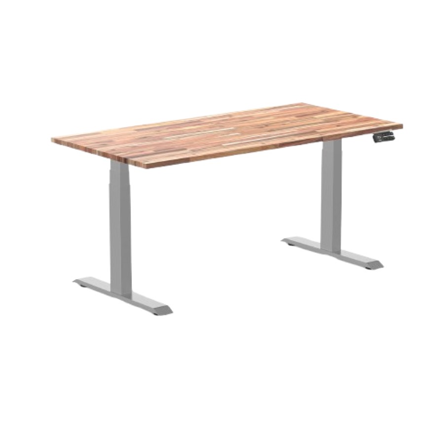 Desky Dual Hardwood Sit Stand Desk 150cm Acacia Desktop and