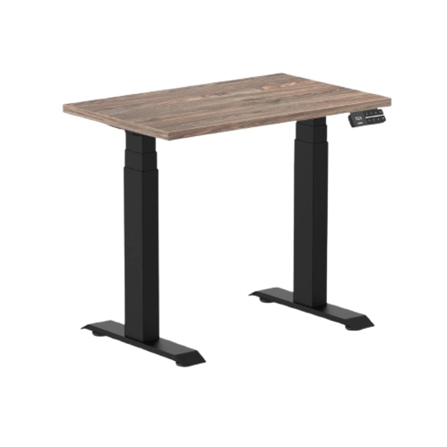 Desky Dual Mini Sit Stand Desk 1000x600 Prime Oak Desktop