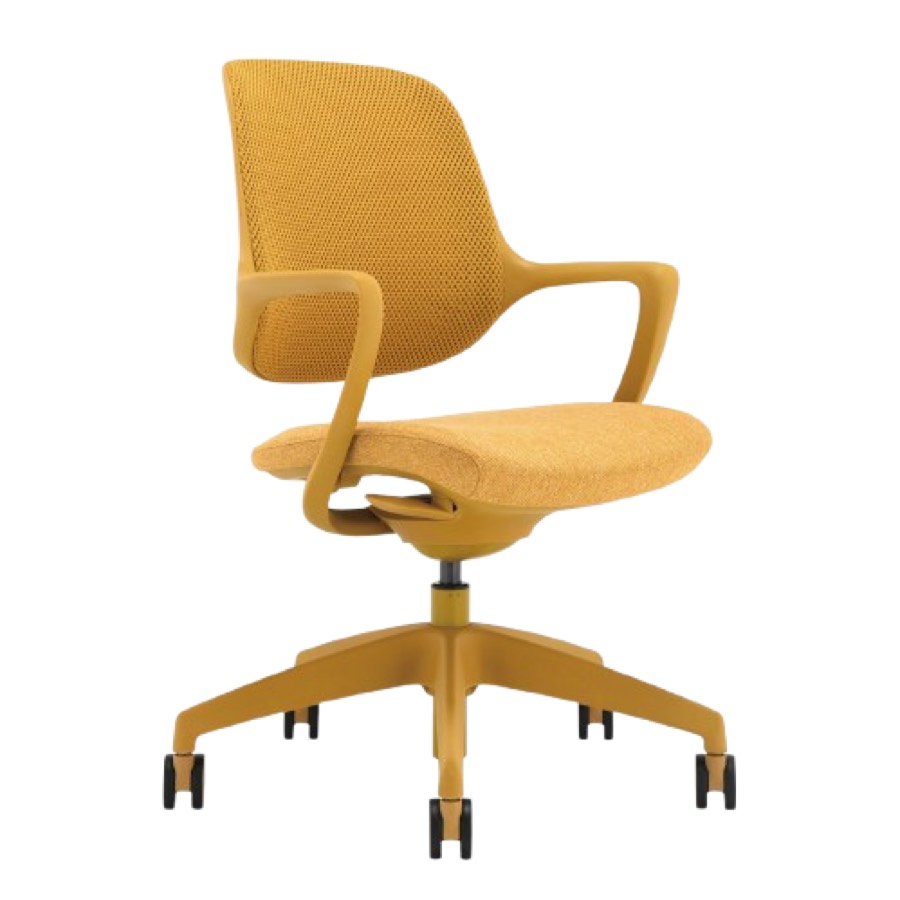 Desky Evoque Low Back Office Chair - Mustard Yellow No