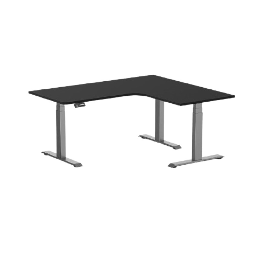 Desky L-shape Melamine Sit Stand Desk 160cm - Left Return