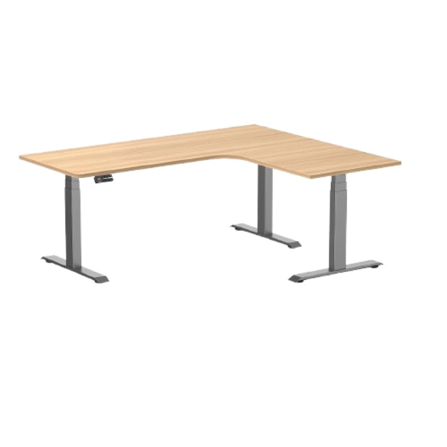 Desky L-shape Melamine Sit Stand Desk 180cm - Left Return