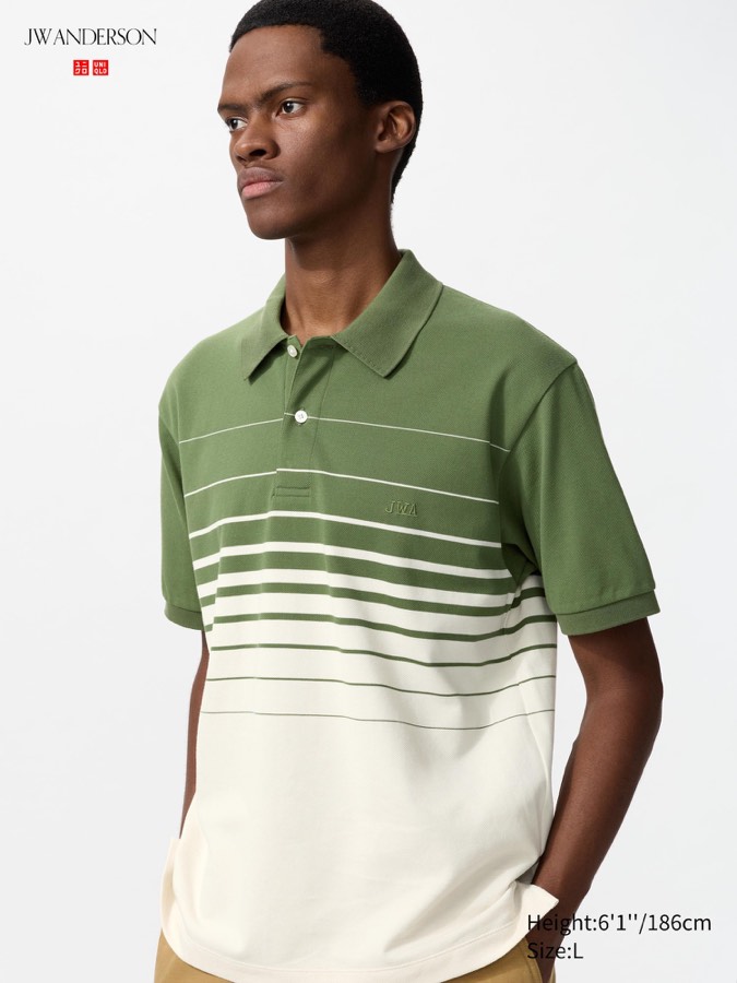 Dry Pique Striped Polo Shirt