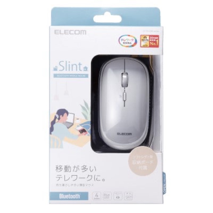 Elecom Bluetooth Led Mouse with Pouch Gray
