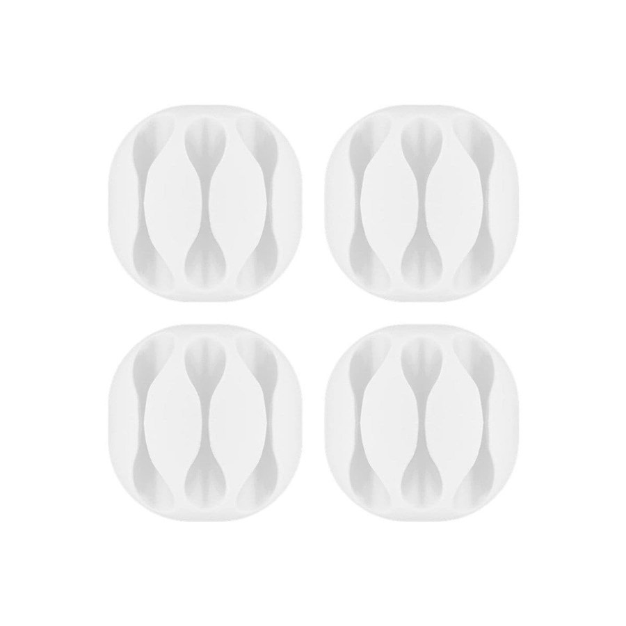 Goobay 4 Pieces 3-slot Adhesive Cable Organizer 3.43cm White