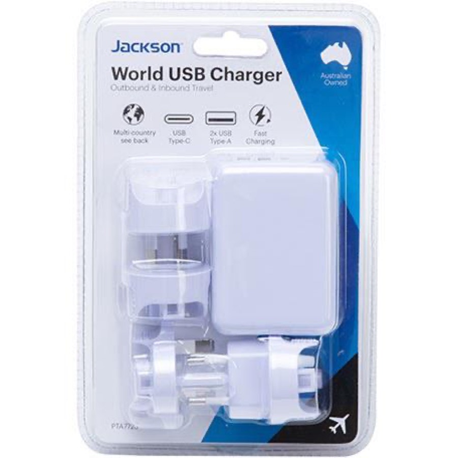 Jackson Worldwide Travel Adaptor Usb with Rapidcharge Multinational