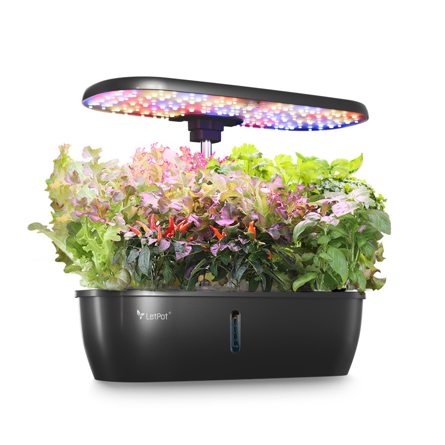 Letpot Lite 12-pod Smart Indoor Hydroponic Garden System Black