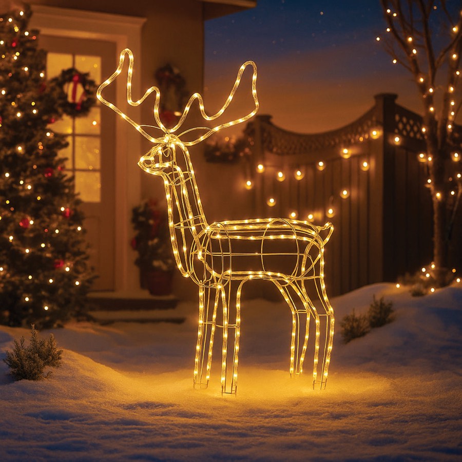 Lexi Lighting 3d Illuminated Led Reindeer with Motor - Warm