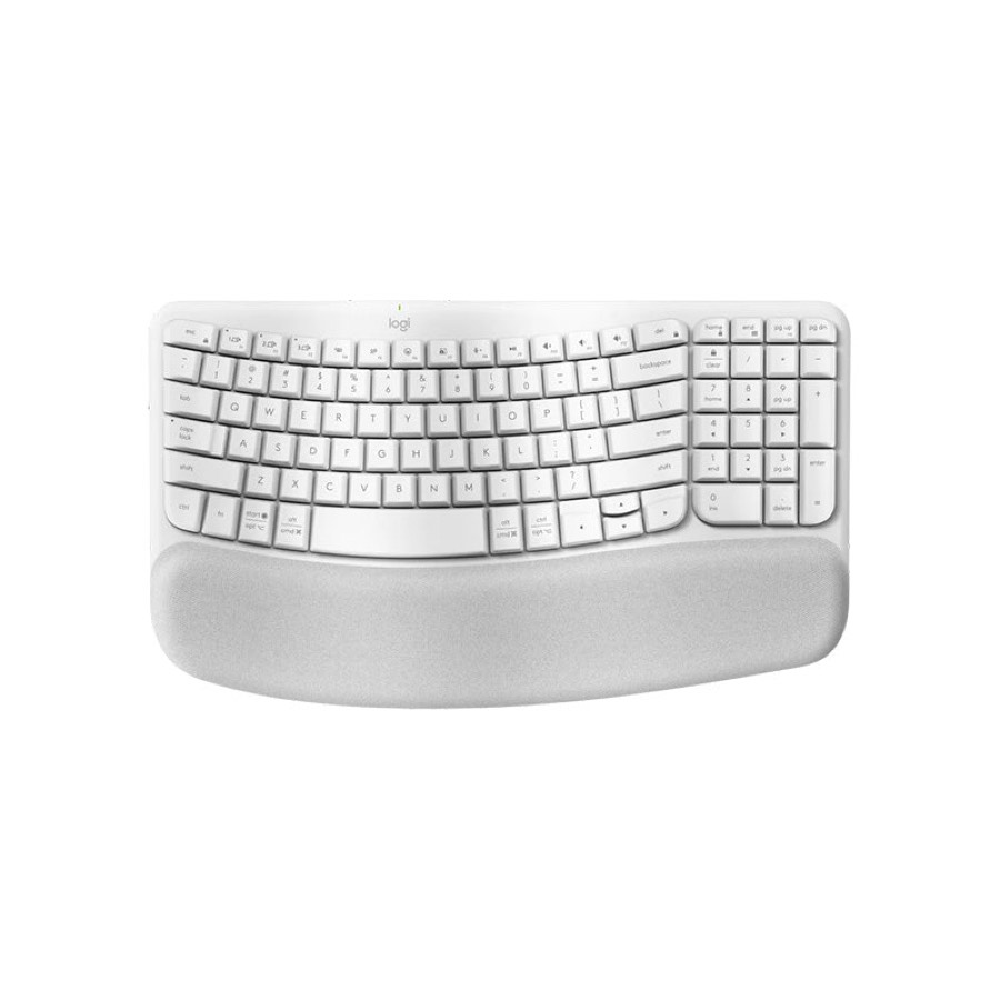 Logitech Wave Keys Ergonomic Wireless Bluetooth Keyboard Off White
