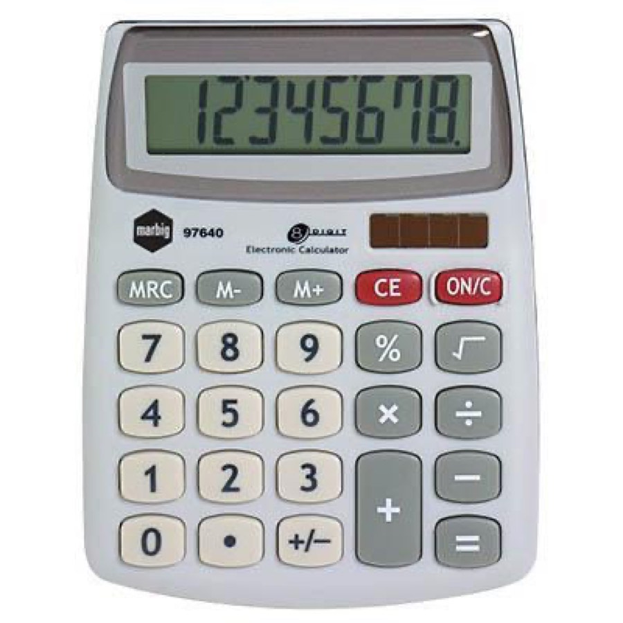 Marbig Desktop Calculator Compact 8 Digit Silver