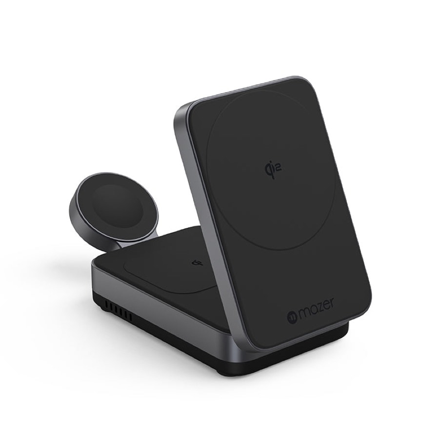 Mazer m-qi2-magfold05-bk QI2 23w Foldable 3in1 Wireless Charger Black