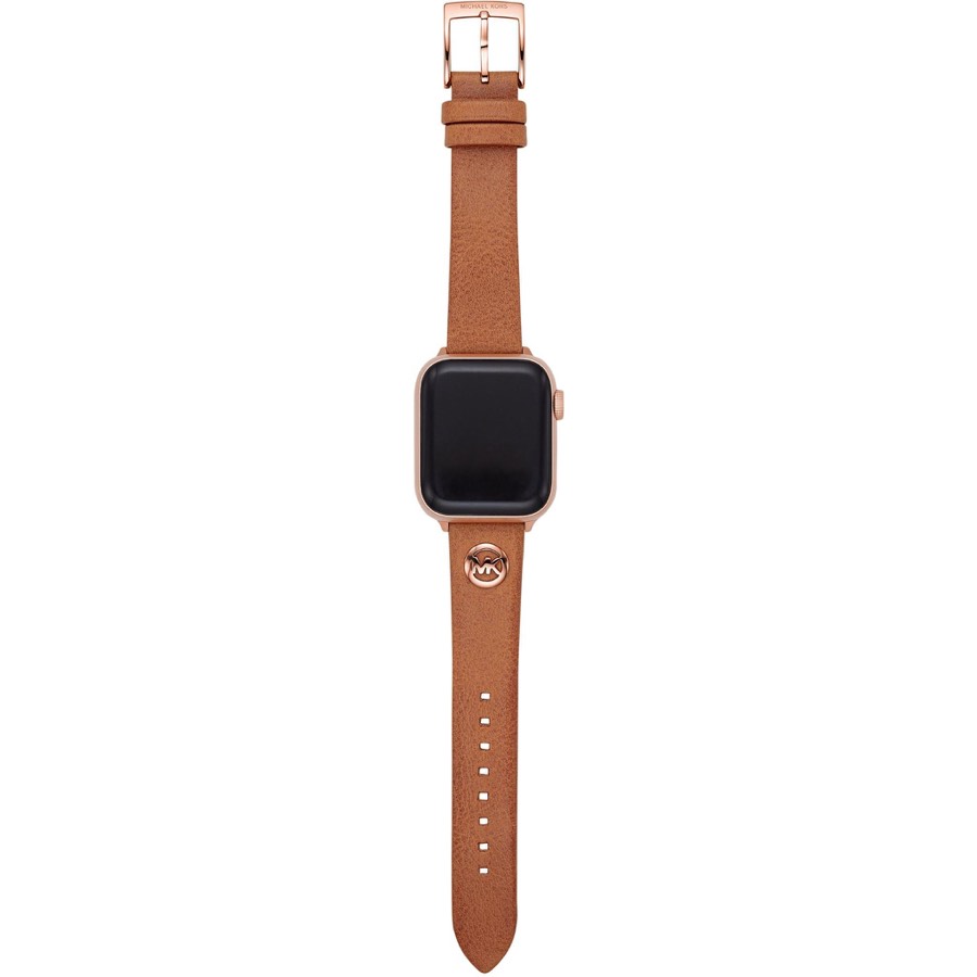Michael Kors Women's Logo Charm Luggage Leather Band for Apple