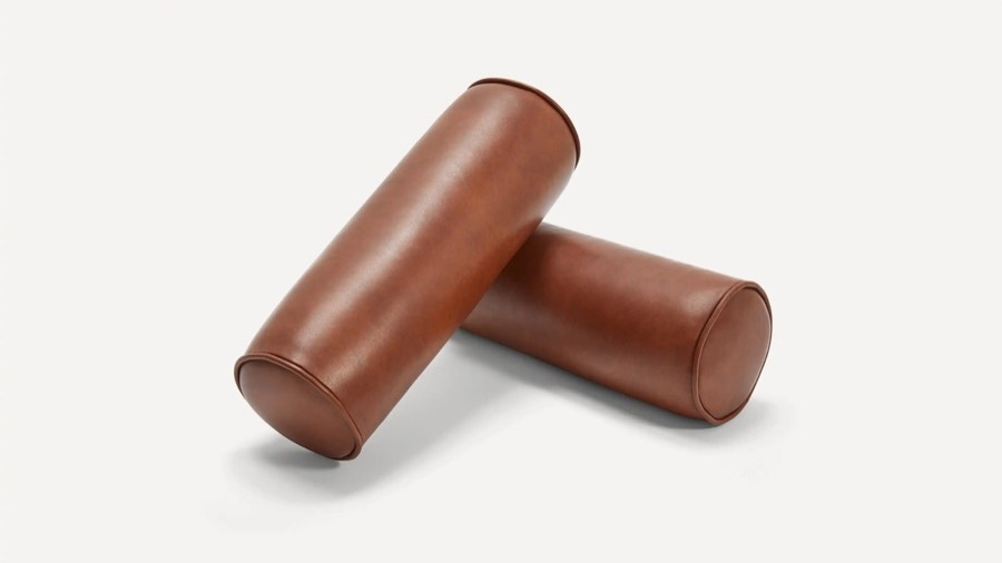 Nomad Leather Bolster Pillow Set of Two