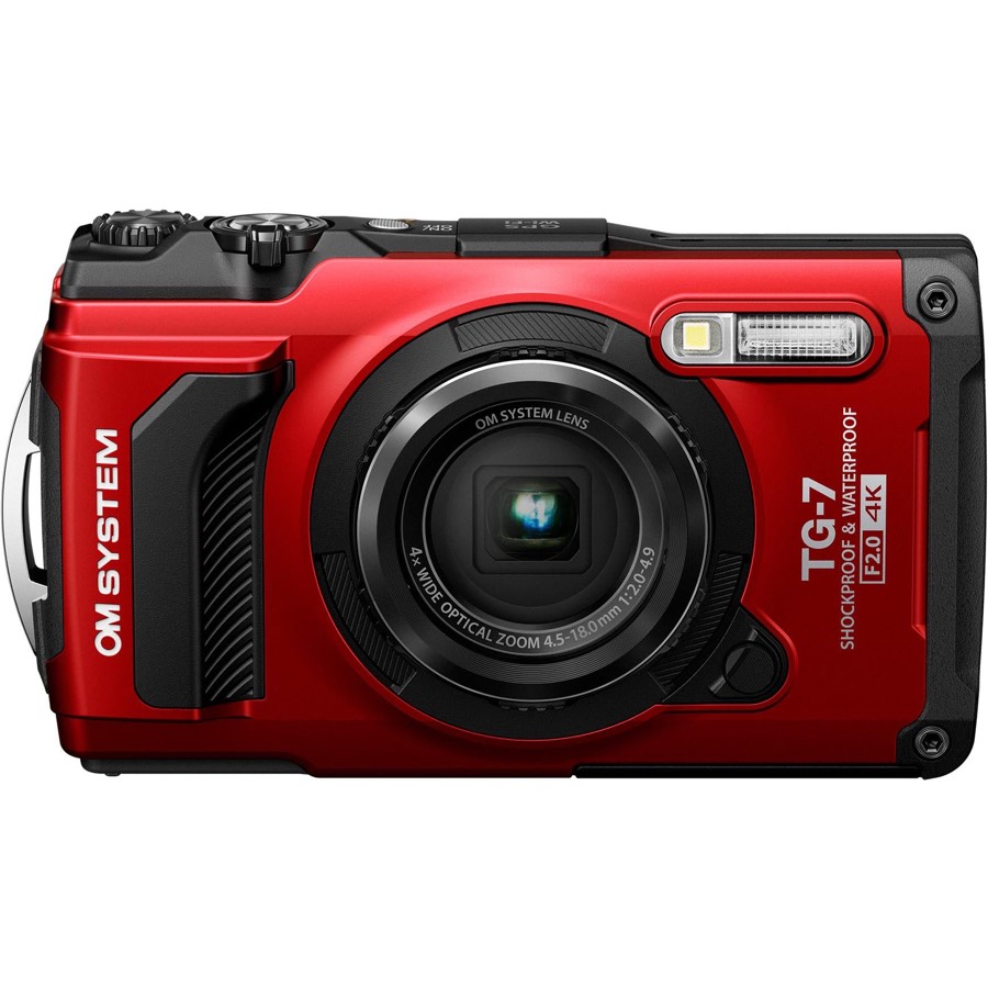 Om System tg-7 Tough Digital Camera Red