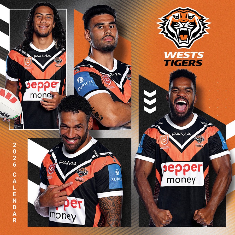 Paper Pocket Nrl Wests Tigers 2026 Calendar