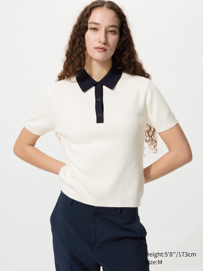 Polo Sweater Short Sleeve Colourblock