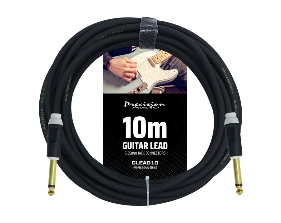 Precision Audio 1 4 6.35mm Guitar Lead Instrument Cable Black