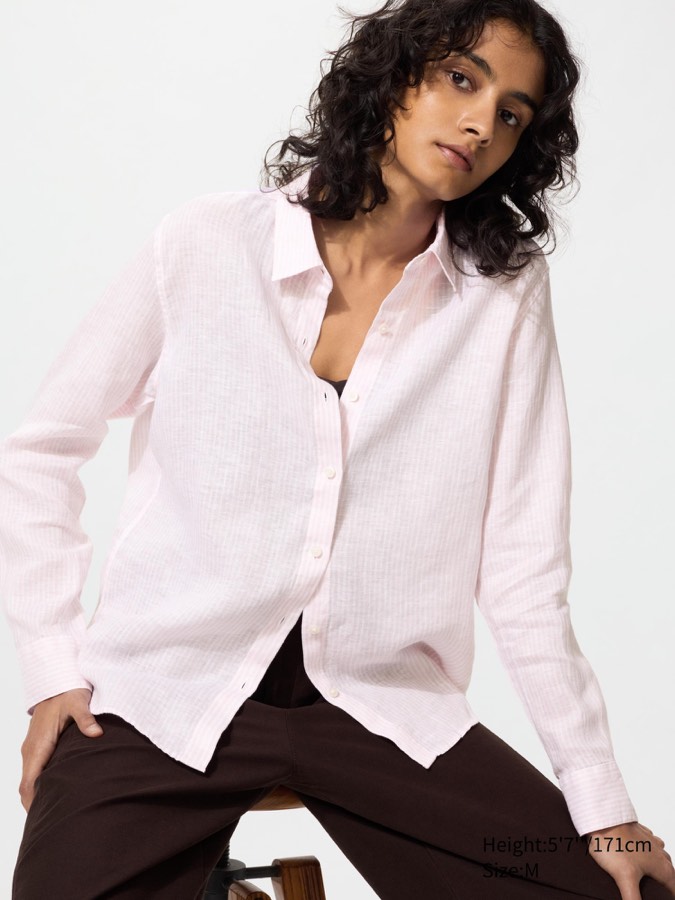 Premium Linen Shirt Long Sleeve Striped
