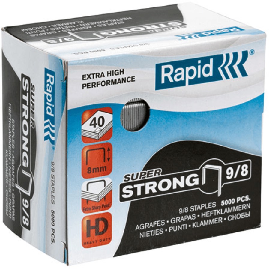 Rapid Super Strong Staples 9 8 Box 5000