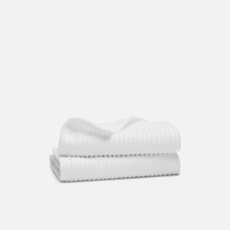 Ribbed Cotton Tencel Hand Towels Set of 2