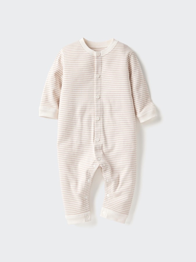 Ribbed One Piece Outfit Long Sleeve Striped