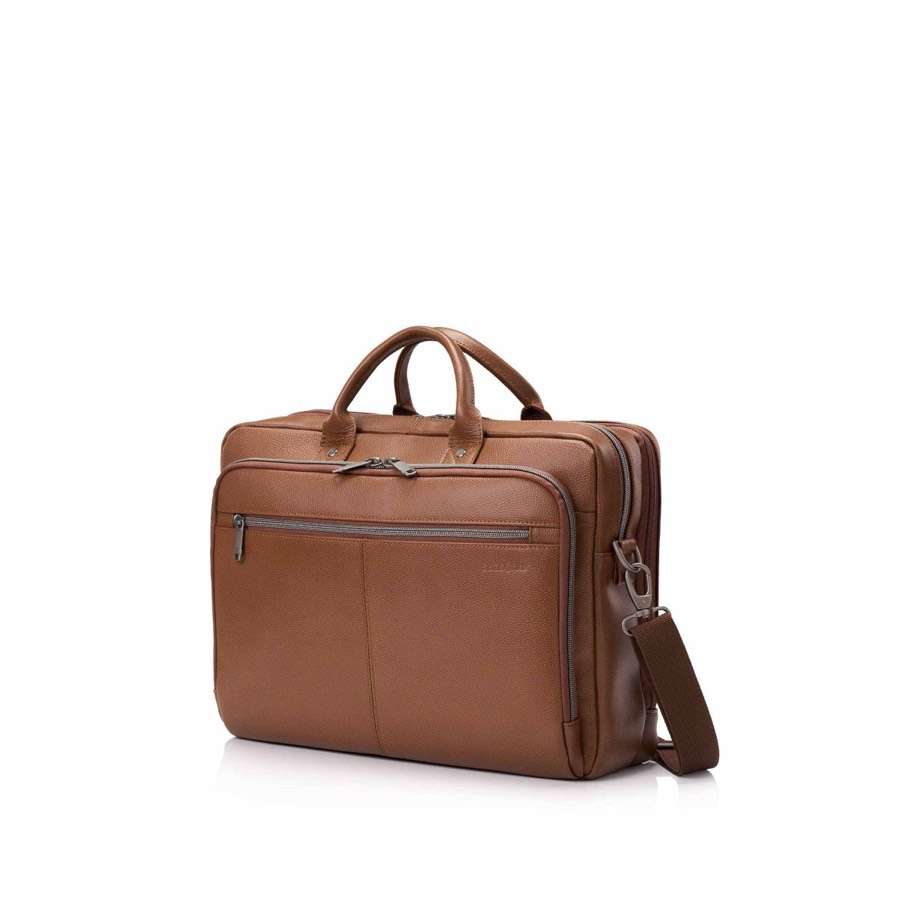 Samsonite Classic Leather Toploader Cognac