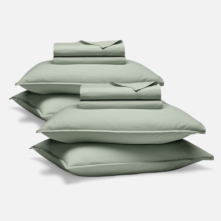 Set of 2 Washed Classic Percale Core Sheet Bundle
