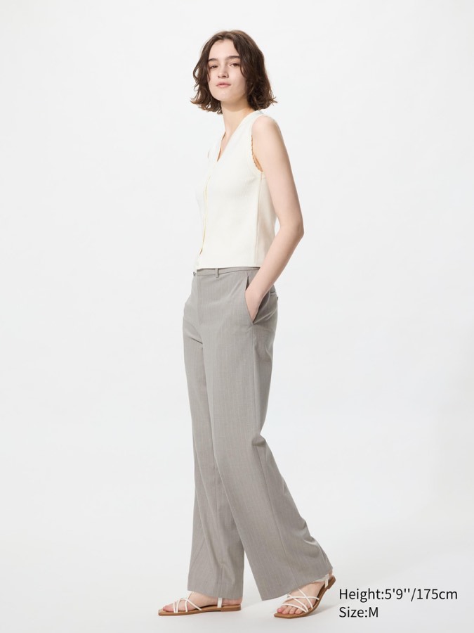 Smart Wide Pants Stripe Longer Length