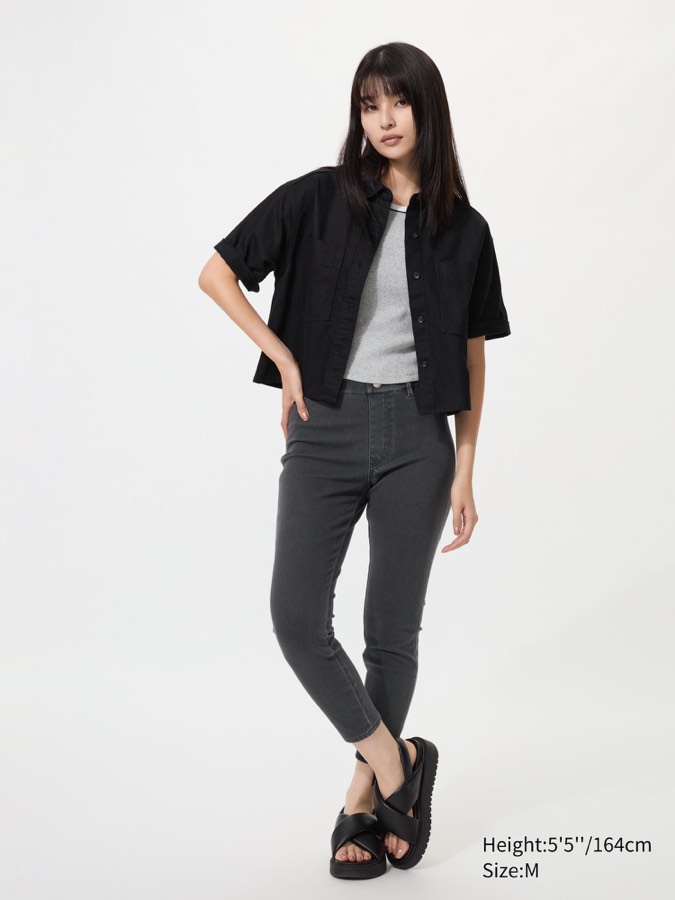 Ultra Stretch Cropped Denim Leggings Pants