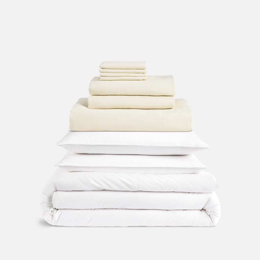 Washed European Linen Bedding Move-in Bundle