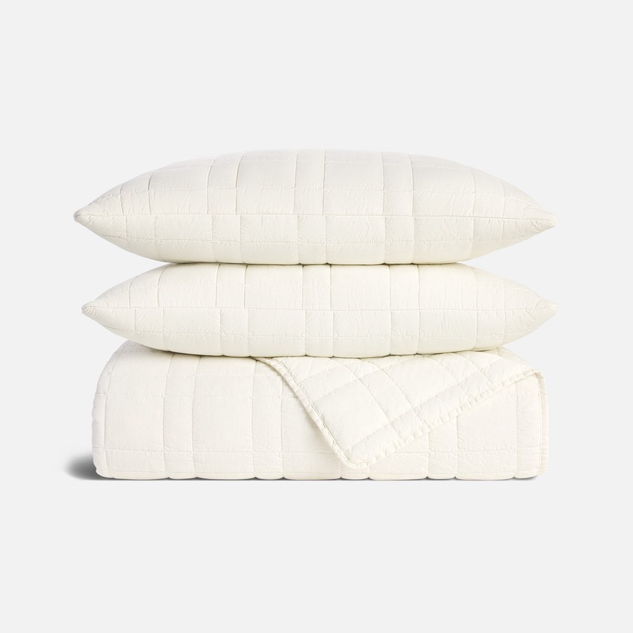 Washed European Linen Quilt Set